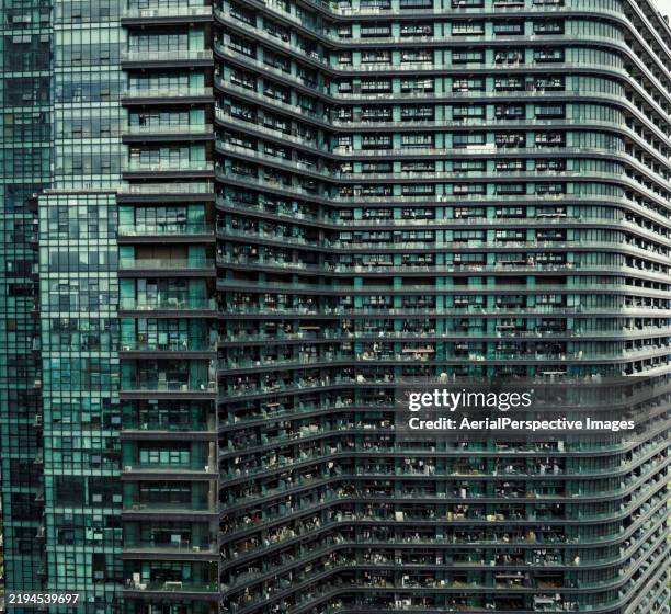 aerial view of high density living building - hangzhou stock pictures, royalty-free photos & images