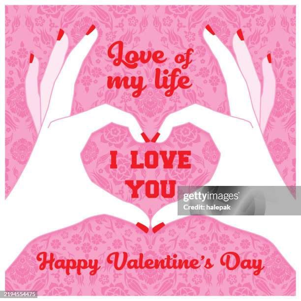 valentine's day card - couple decorating stock illustrations