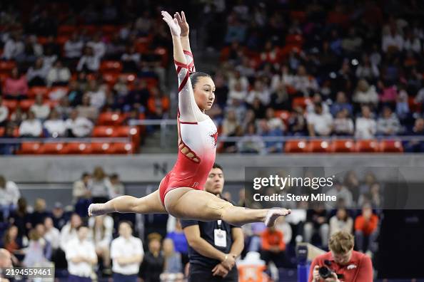 Matt Jones Razorback Maddie Jones of the Arkansas Razorbacks competes on the floor during ...