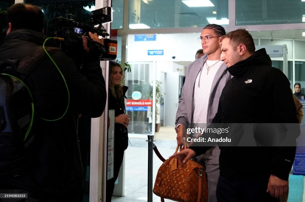 Fenerbahce's new signing Diego Carlos arrives in Istanbul...