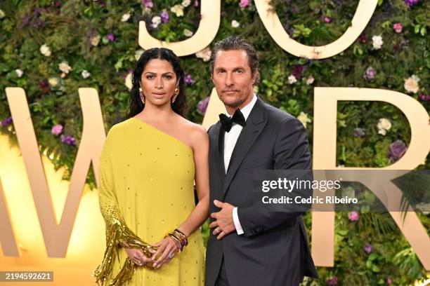 Camila Alves McConaughey and Matthew McConaughey attend the 2025 Joy Awards at The Venue on January 18, 2025 in Riyadh, Saudi Arabia.