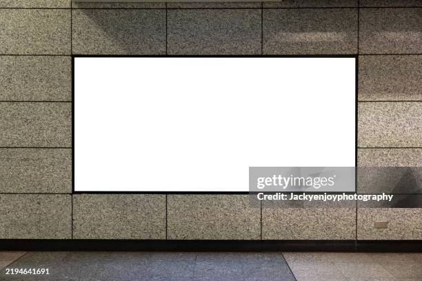 blank billboard at subway station - subway platform poster stock pictures, royalty-free photos & images