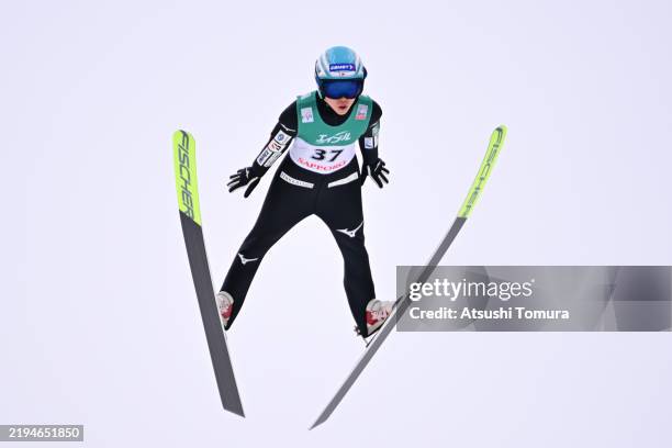 Yuki Ito of Japan competes during the FIS Ski Jumping Women's Sapporo Large Hill HS137 at Okurayama Jump Stadium at on January 19, 2025 in Sapporo,...