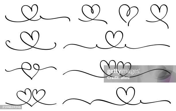 ilustrações de stock, clip art, desenhos animados e ícones de hearts - caligrafia