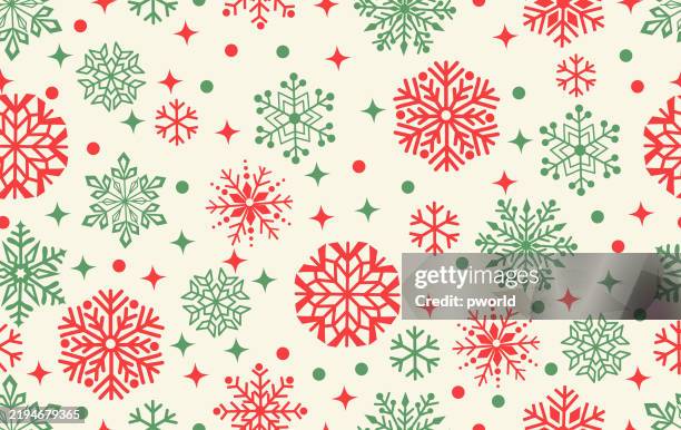 illustrations, cliparts, dessins animés et icônes de modèle sans couture de flocon de neige. - papier cadeau de noël
