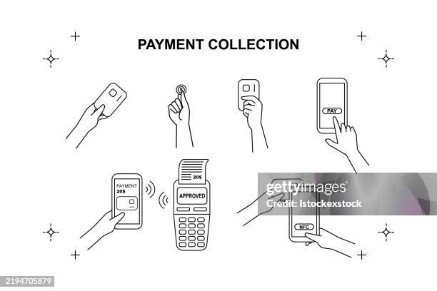 payment minimal thin line web icon collection. - nfc stock illustrations