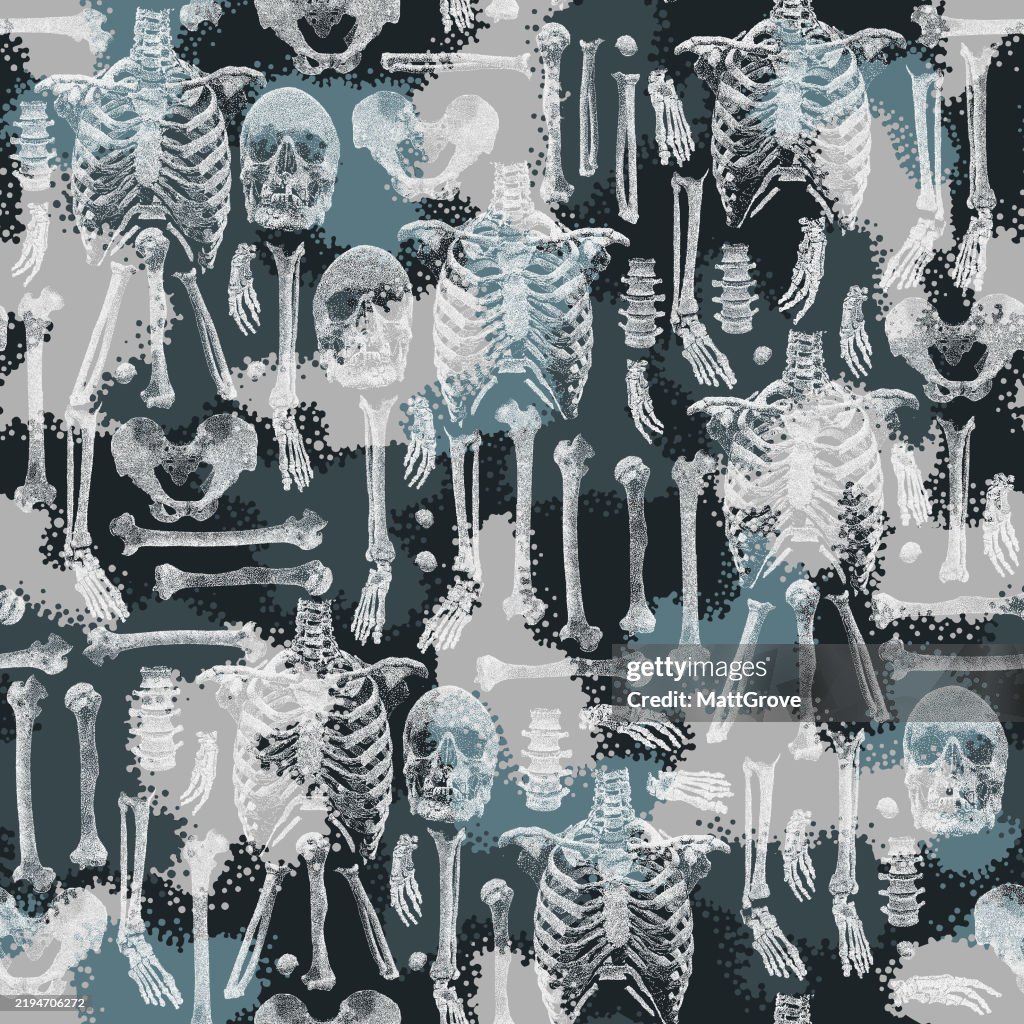 Human Skeleton Camouflage Repeat Pattern High-Res Vector Graphic ...