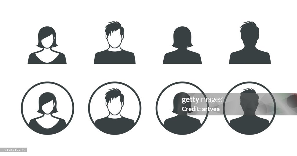 Male and female avatar silhouette icons