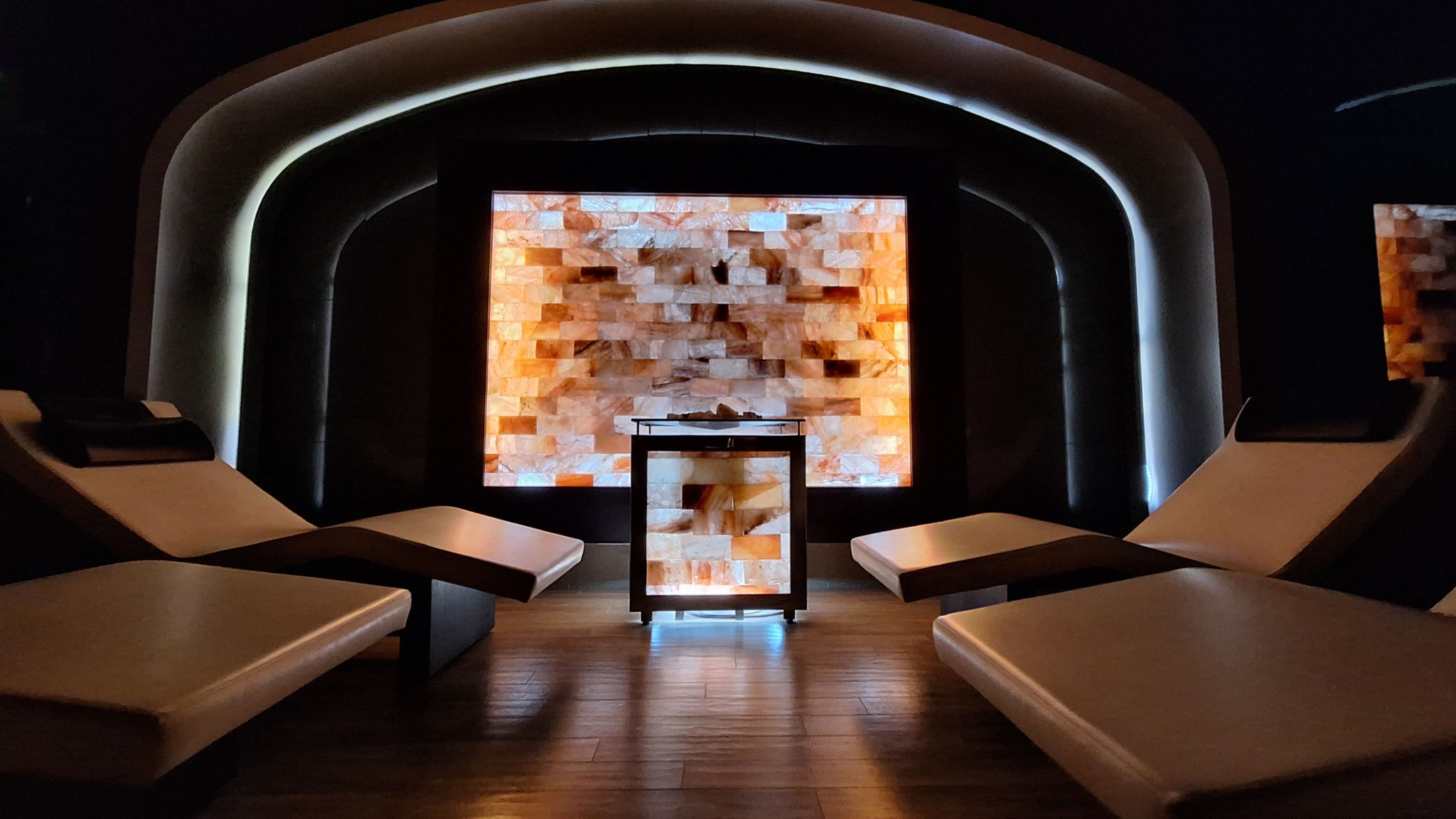 salt room in the spa of a wellness center salt room in the spa of a wellness center