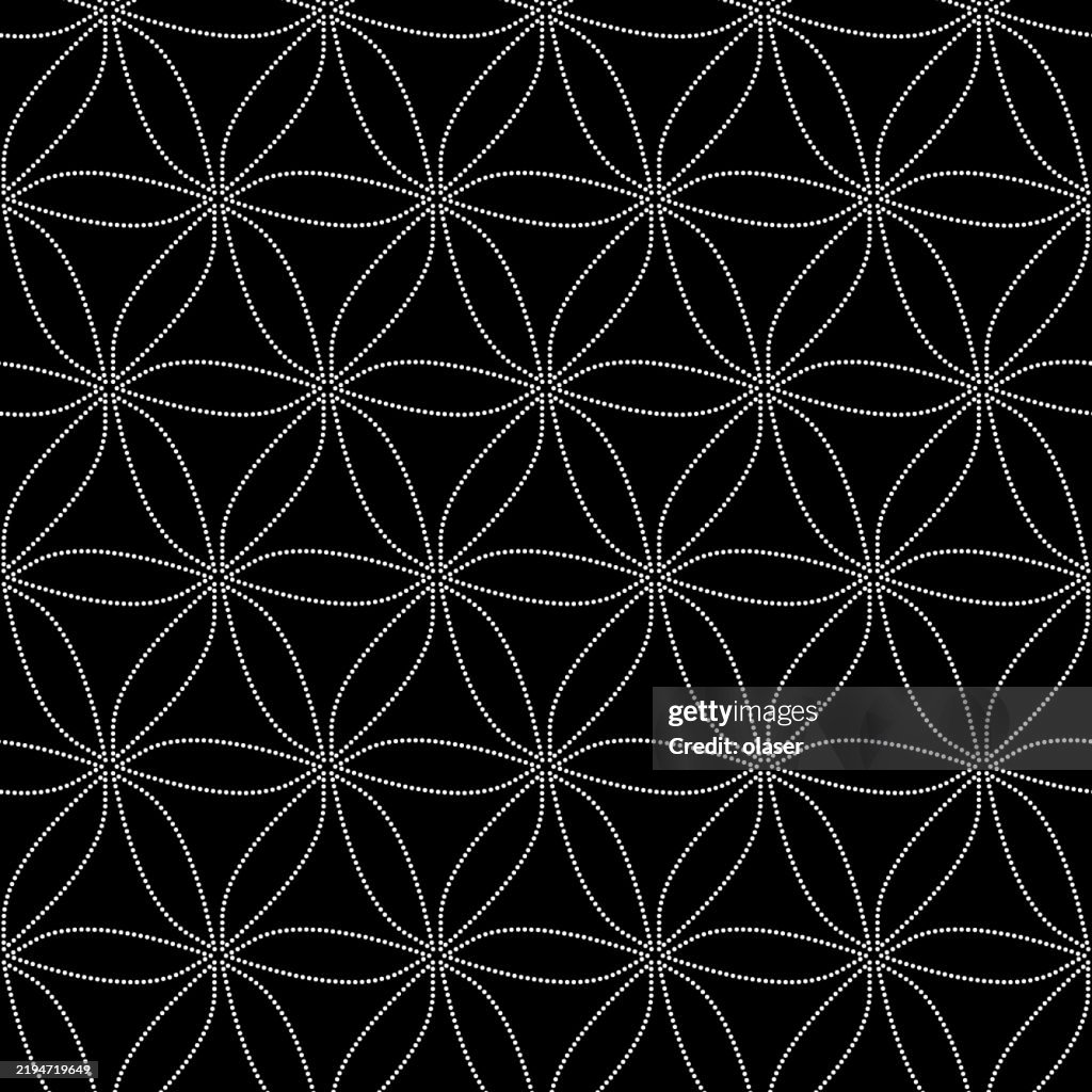 Patterns Using Pearls Flower Pattern Of Pearls On Black Seamless Repeating Pattern High-Res ...