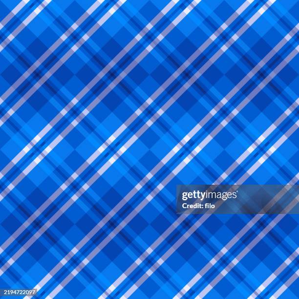 seamless blue silver plaid striped tileable repeating pattern abstract background - silver wrapping paper stock illustrations