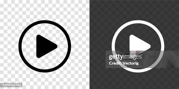 ilustraciones, imágenes clip art, dibujos animados e iconos de stock de botón de reproducción minimalista - juegos