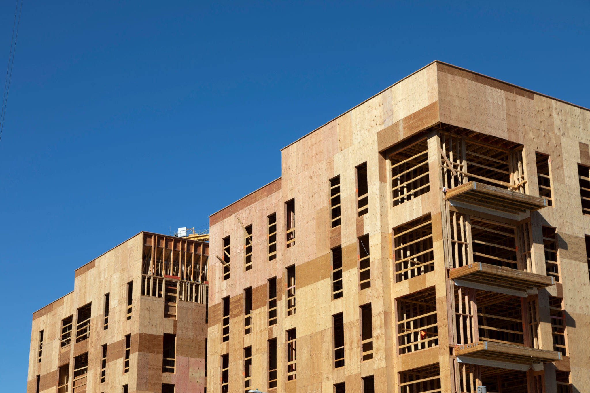 Wooden building under construction in Florida Wooden building under construction in Florida
