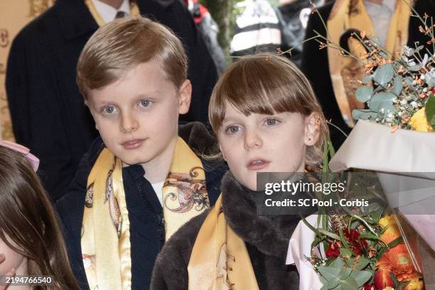 Prince Jacques of Monaco and Princess Gabriella of Monaco attend the 47th International Circus Festival on January 19, 2025 in Monaco, Monaco.