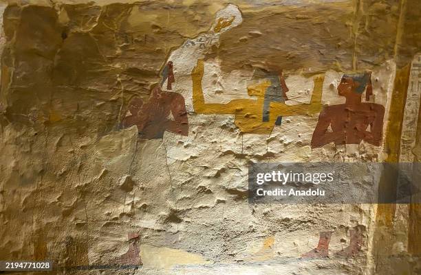 View of a tomb, which was discovered in 1938 by Egyptian archaeologist Ahmed Fahri in the Qarat Qasr Salim region, in Giza, Egypt on January 22,...