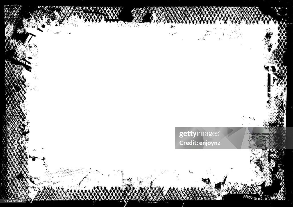 Textured black grunge frame vector illustration