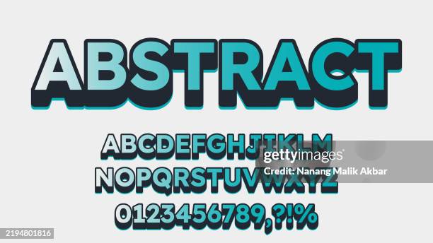 stockillustraties, clipart, cartoons en iconen met alphabet 3d design and colorful editable text effect. text can be changed in "graphic styles" panel. effect saved in "graphic styles". - illustrator