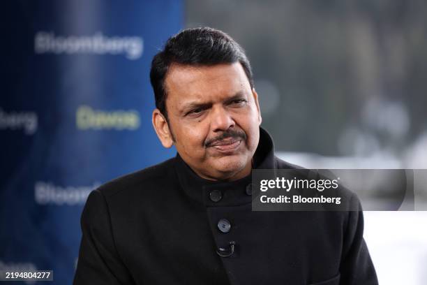 Devendra 35 Interview Of Maharashtra Chief Minister Devendra Fadnavis Stock ...