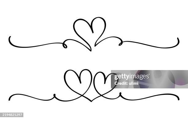 hearts - digital thread stock illustrations