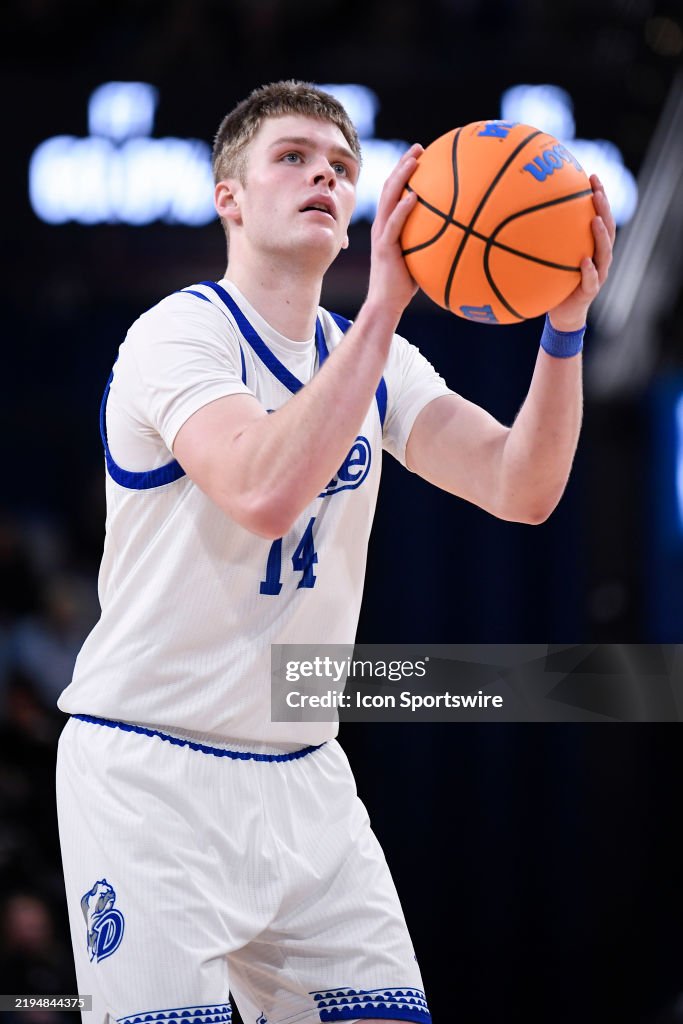 Jason Drake Indiana Drake Bulldogs Guard Bennett Stirtz shoots a free throw during the ...