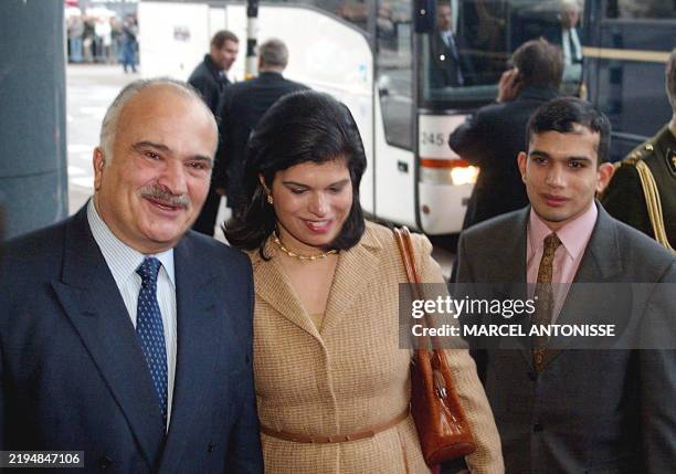 Prince Hassan Bin Talal, Princess Sarvath El Hassan and Prince Rashid El Hassan from Jordan arrive 01 February 2002 at the Concertgebouw to attend a...