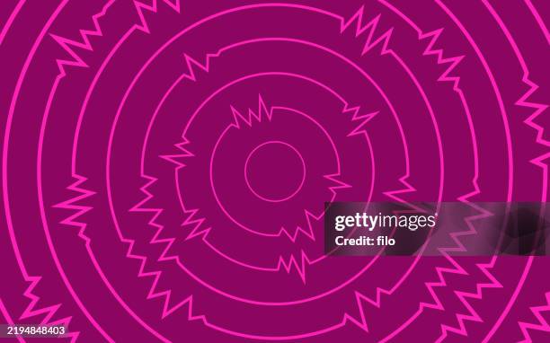 vibration wave audio abstract concentric circles background pattern - vibration testing stock illustrations
