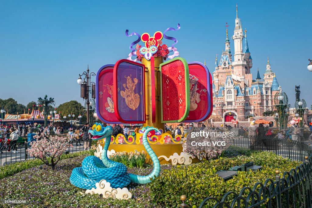 Shanghai Disneyland Prepares For Chinese New Year