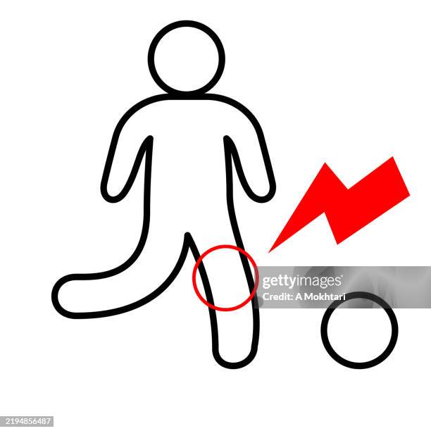 knee pain icon. - foot pain stock illustrations