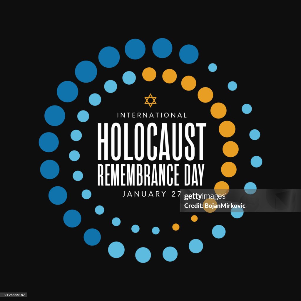 Holocaust Remembrance Day poster, January 27. Vector