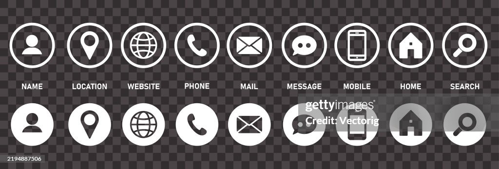Contact Information Icon Set