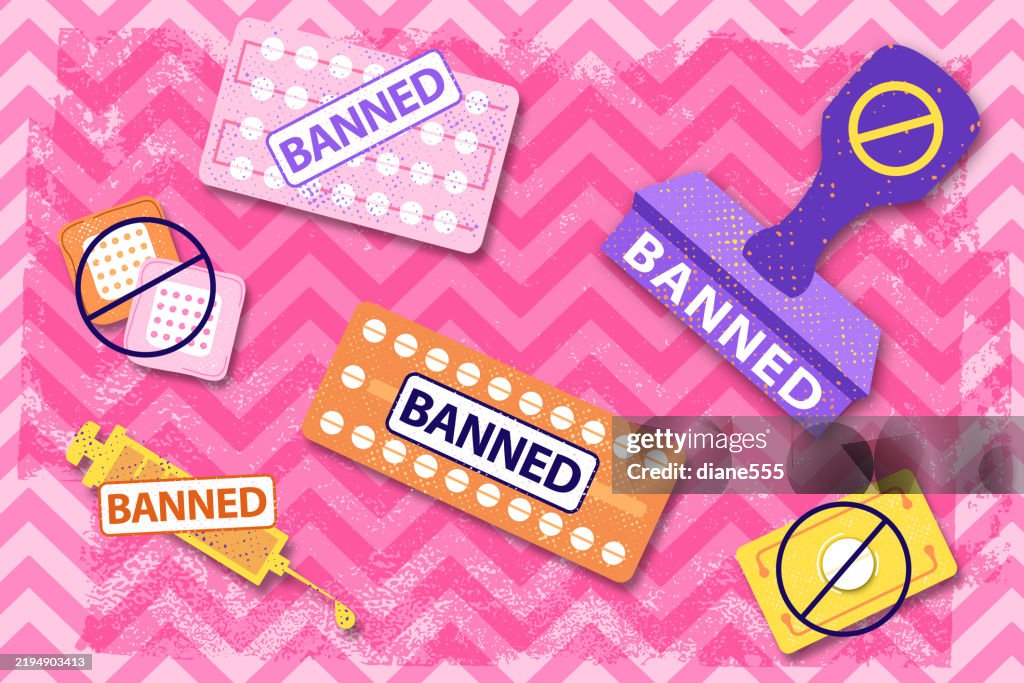 Banned Contraceptives Concept In Cut Paper Style