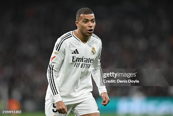 Mbbappe Real Kylian Mbappe of Real Madrid looks on during the LaLiga match between ...