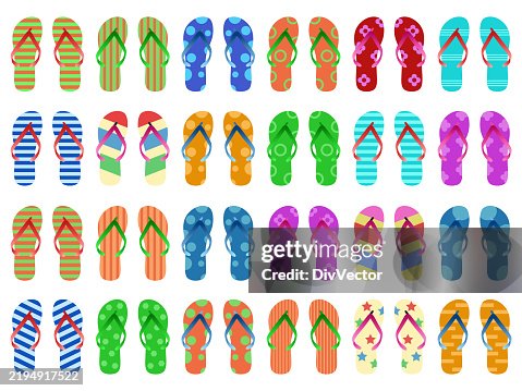 Flip flops vector set Flip flops vector set