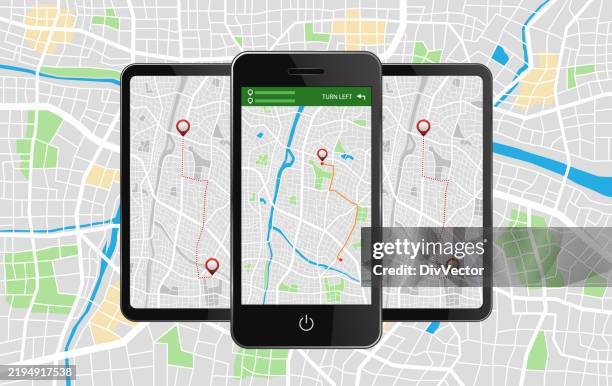 smart phone navigation background - navigational equipment stock illustrations