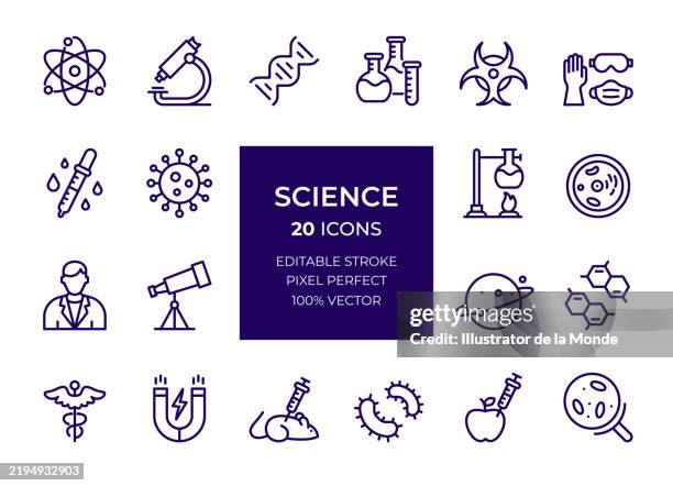science icons - lab tech stock illustrations