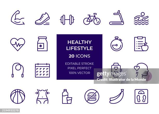 Healthy Lifestyle Icons, Foto de stock