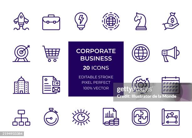 corporate business icons - high efficiency stock illustrations