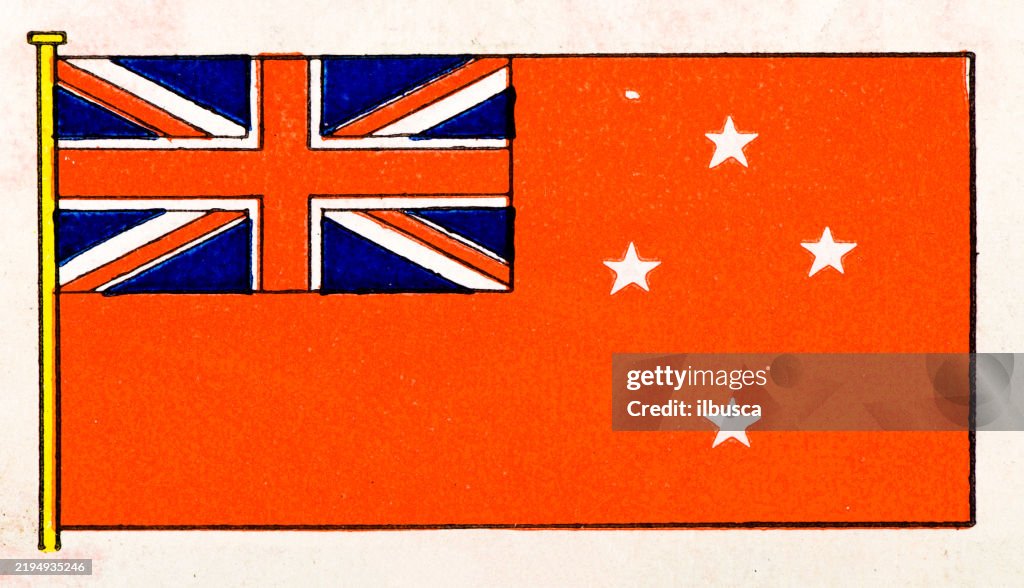 Flag and Coat of Arm of British Empire: New Zealand
