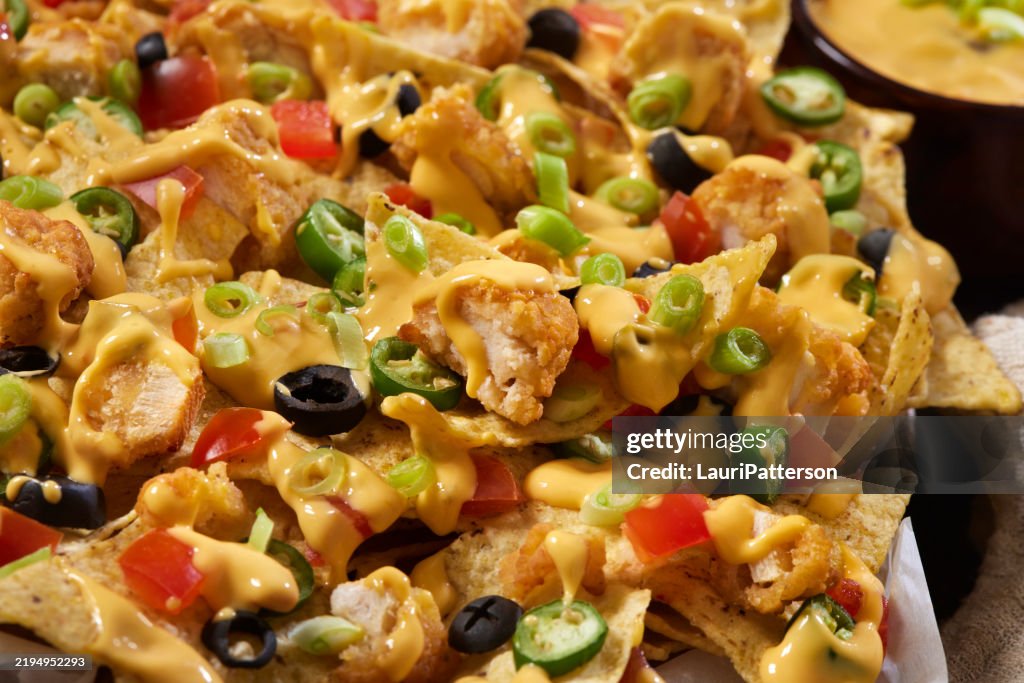Nachos macios de frango crocante
