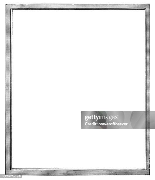classical style decorative frame - 19th century - etching stock illustrations