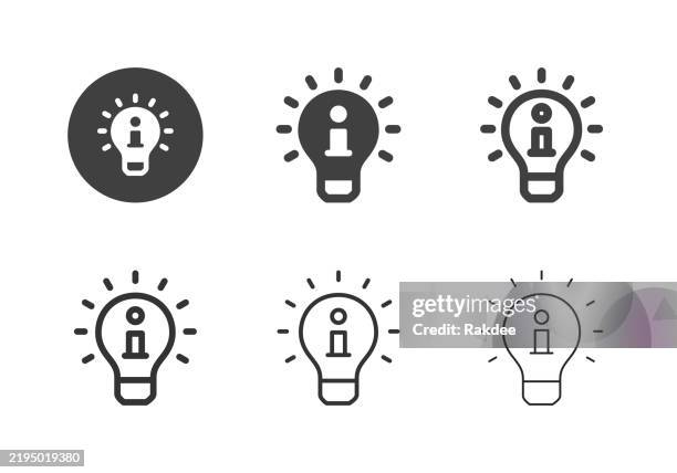 information idea icons - multi series - weather data analytics stock illustrations