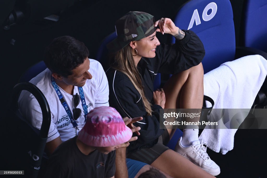 Sophia Rix Sophia Thomalla, girlfriend of Alexander Zverev of Germany smiles ...