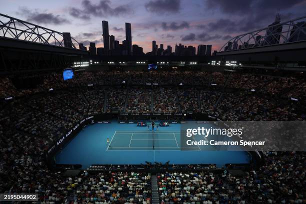 General view of Rod Laver Arena in the Women's Singles Quarterfinal between Aryna Sabalenka and Anastasia Pavlyuchenkova during day 10 of the 2025...
