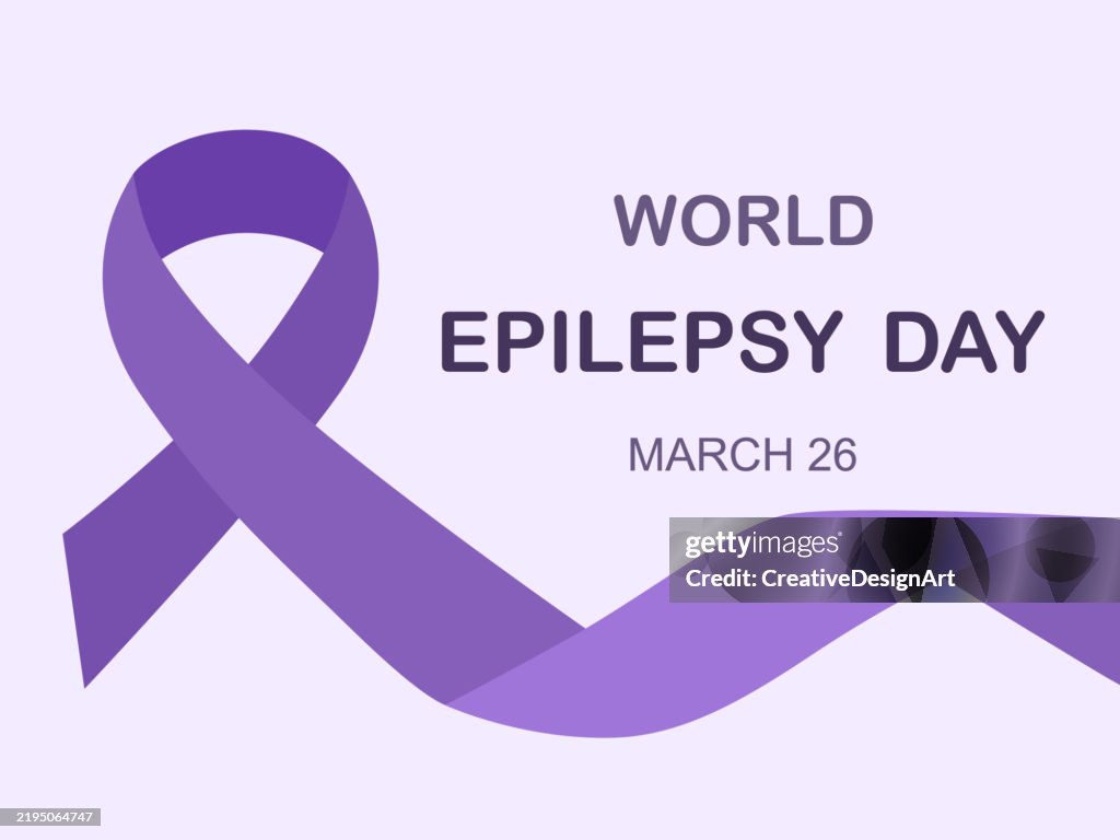 Purple Awareness Ribbon For Epilepsy. World Epilepsy Day, Purple Day On March 26