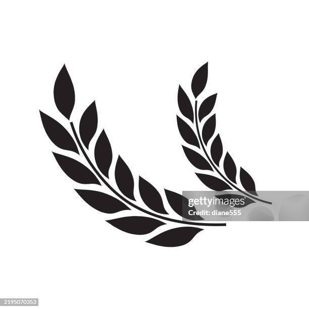 schwarzes weizenohr icon silhouette - weizenähre stock-grafiken, -clipart, -cartoons und -symbole