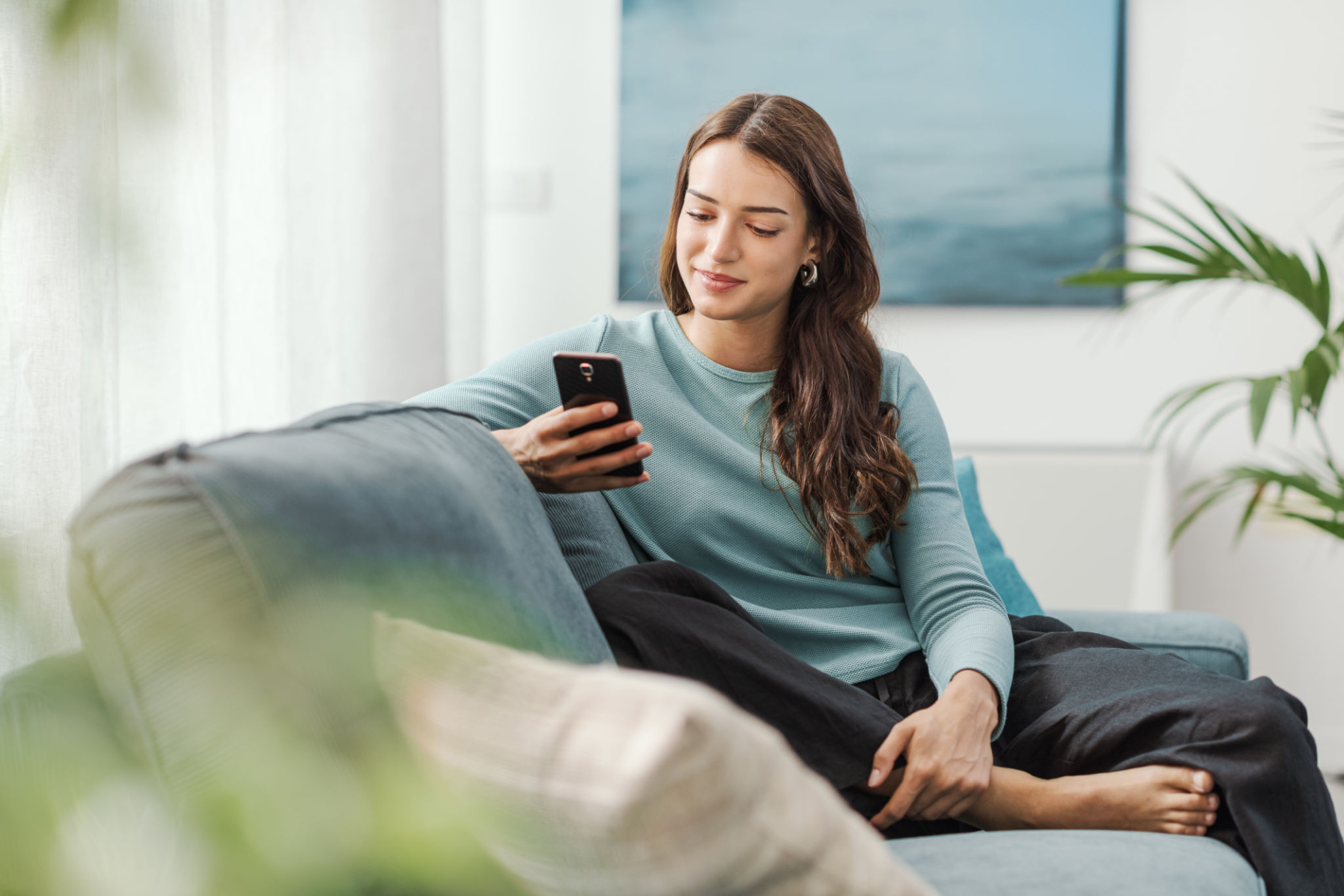 person using smartphone