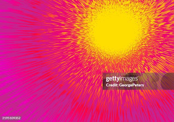 circlular border - frame and exploding light trails - sun timelapse stock illustrations