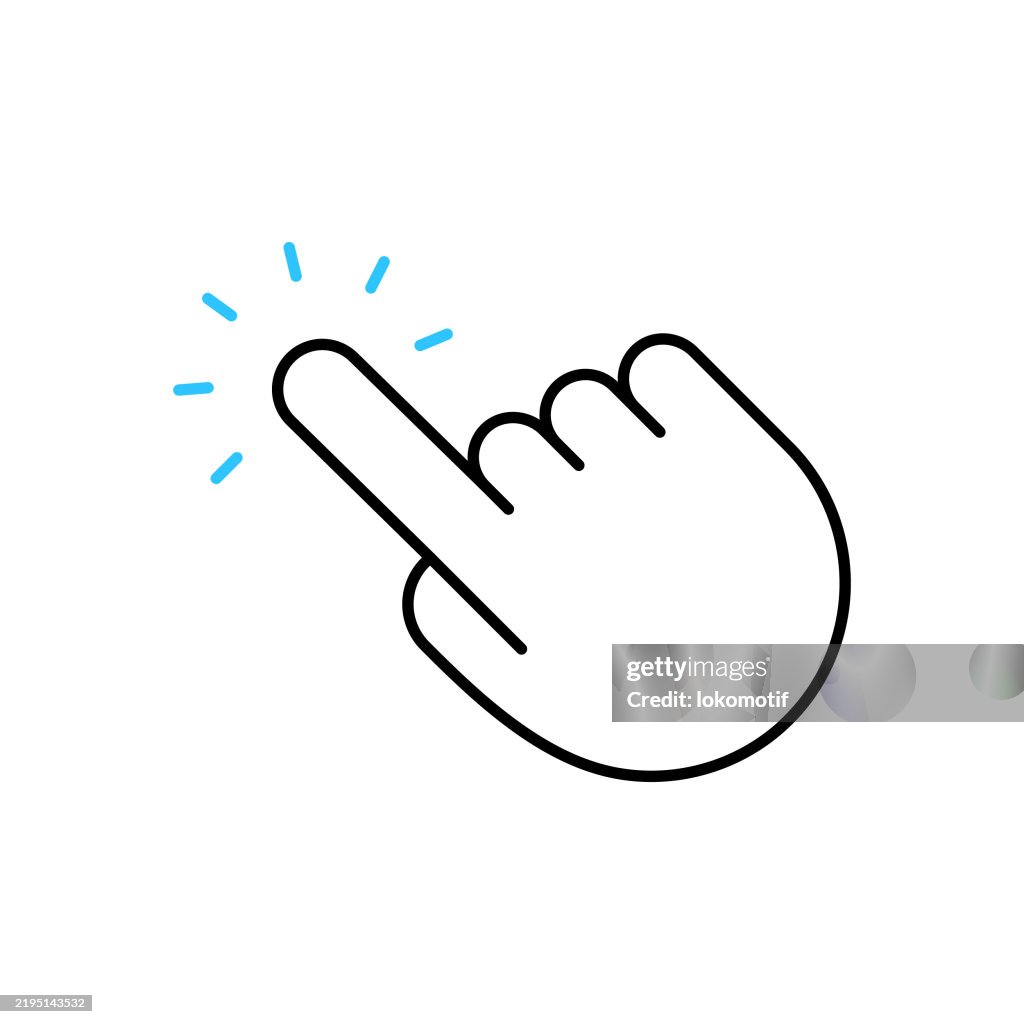 Click Two Color Line Icon with Editable Stroke. The Icon is suitable for web design, mobile apps, UI, UX, and GUI design.