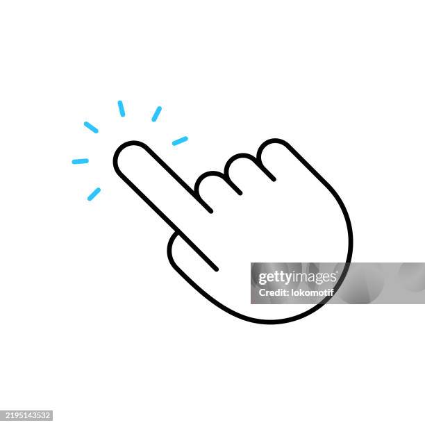 click two color line icon with editable stroke. the icon is suitable for web design, mobile apps, ui, ux, and gui design. - finger tapping stock illustrations