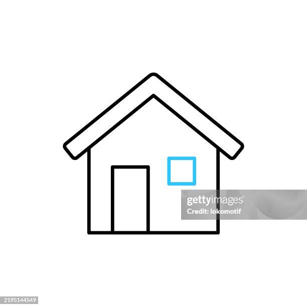home two color line icon with editable stroke. the icon is suitable for web design, mobile apps, ui, ux, and gui design. - small changes stock illustrations